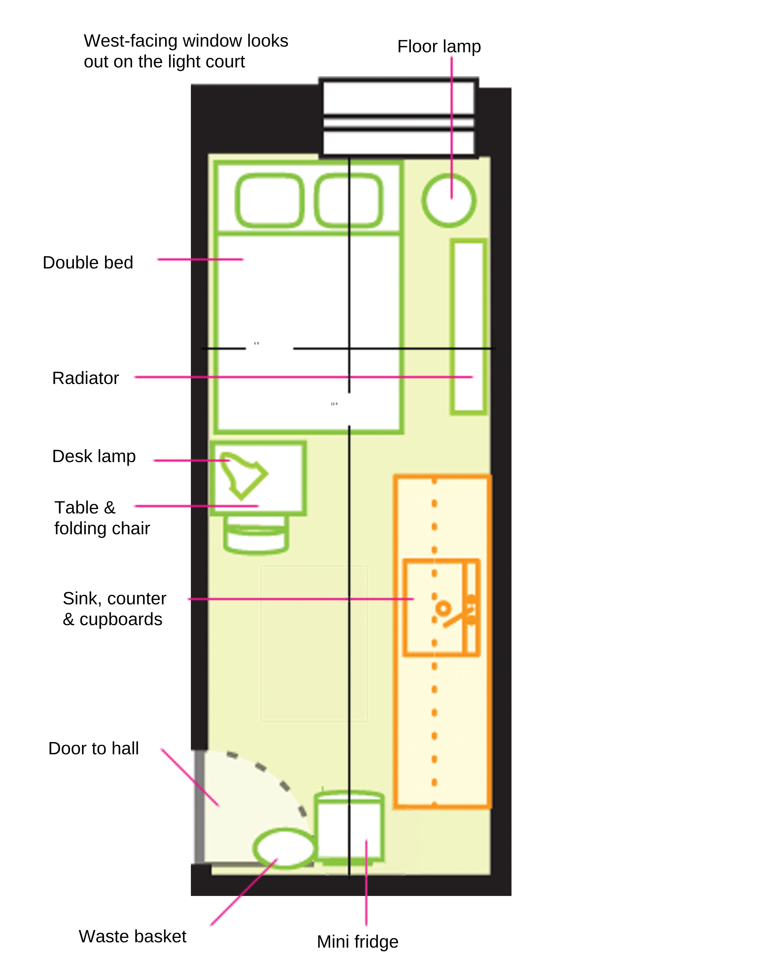 Small Double Room with Sink - Image 3
